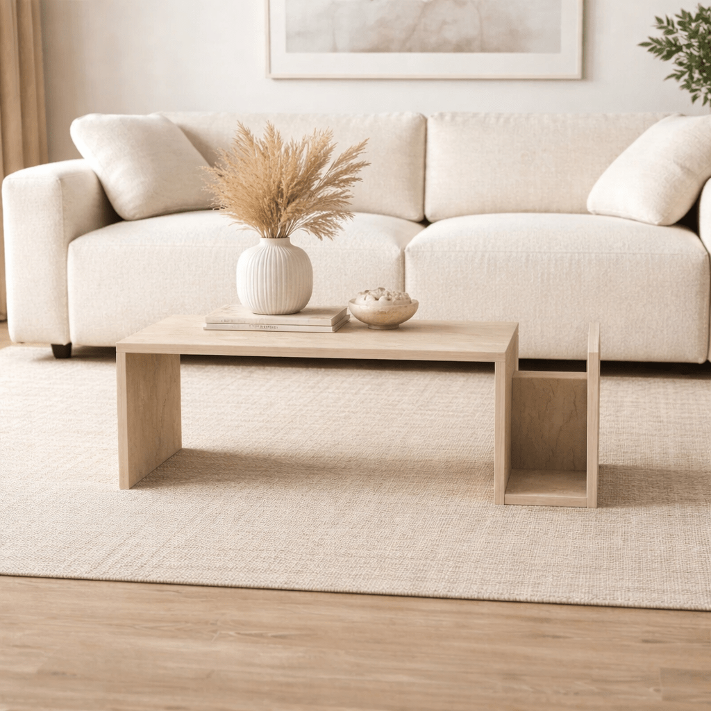 Couchtisch Rechteckiger Travertin - 87x50 cm - Mebo