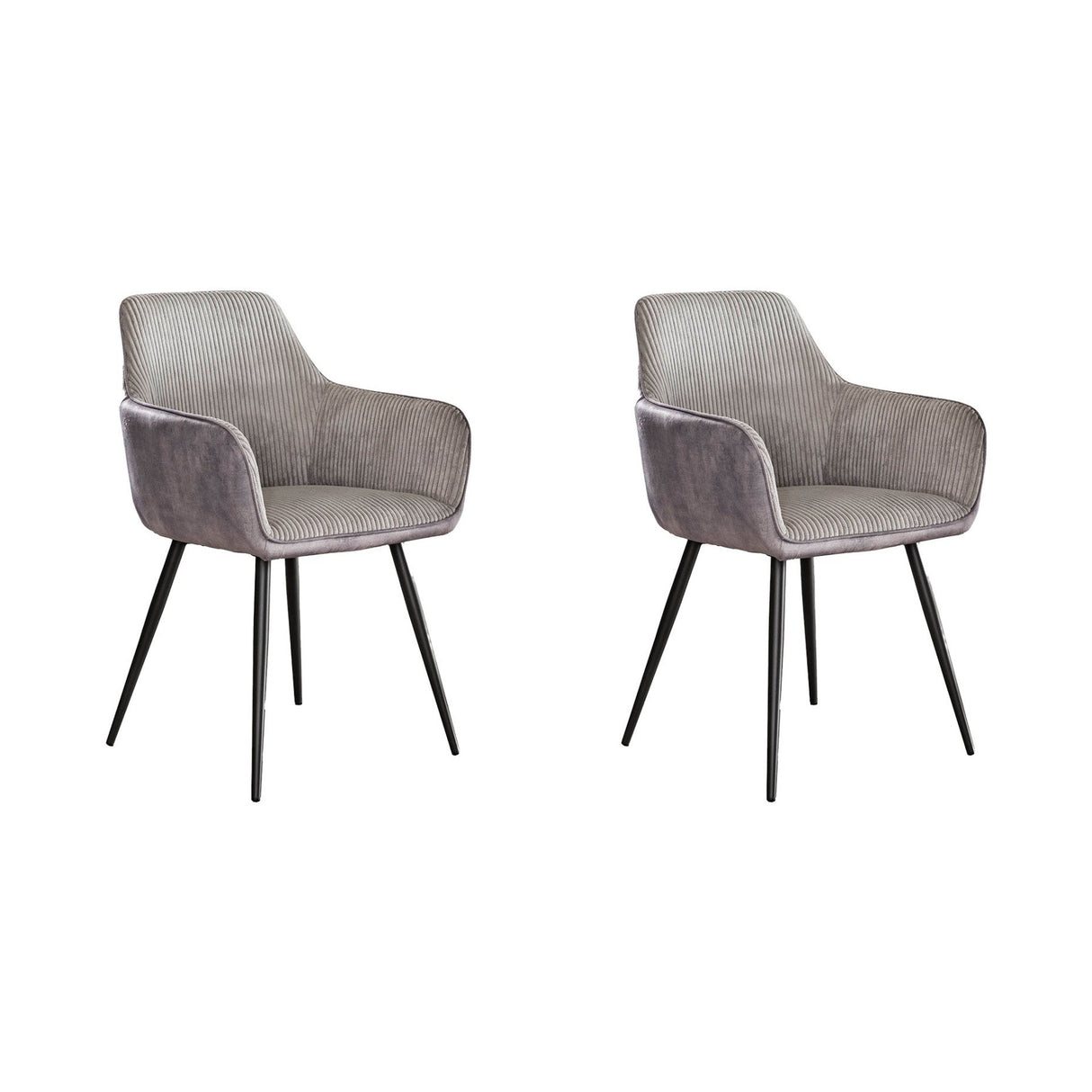 Set von 2 Esszimmerstühlen Rivo Rib Rock Silber