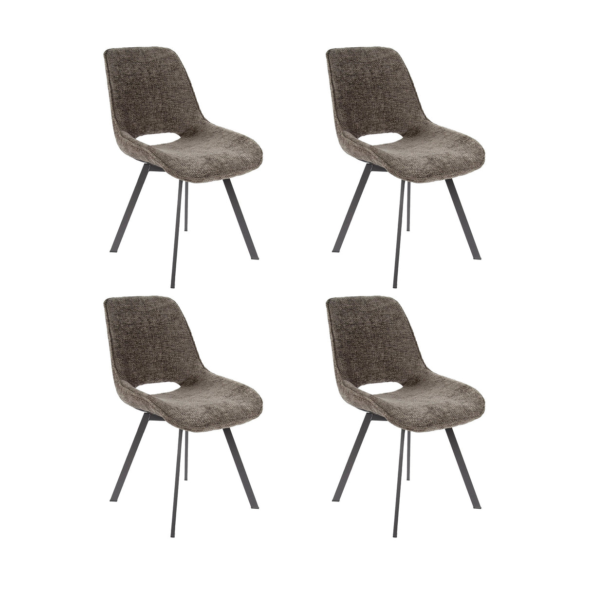 Set von 4 Esszimmerstühlen Riviera Rich Taupe drehbar