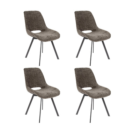 Set von 4 Esszimmerstühlen Riviera Rich Taupe drehbar