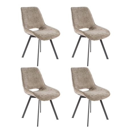 Set von 4 Esszimmerstühlen Riviera Rich Champagner drehbar