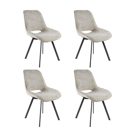 Set von 4 Esszimmerstühlen Riviera Rich Sand drehbar