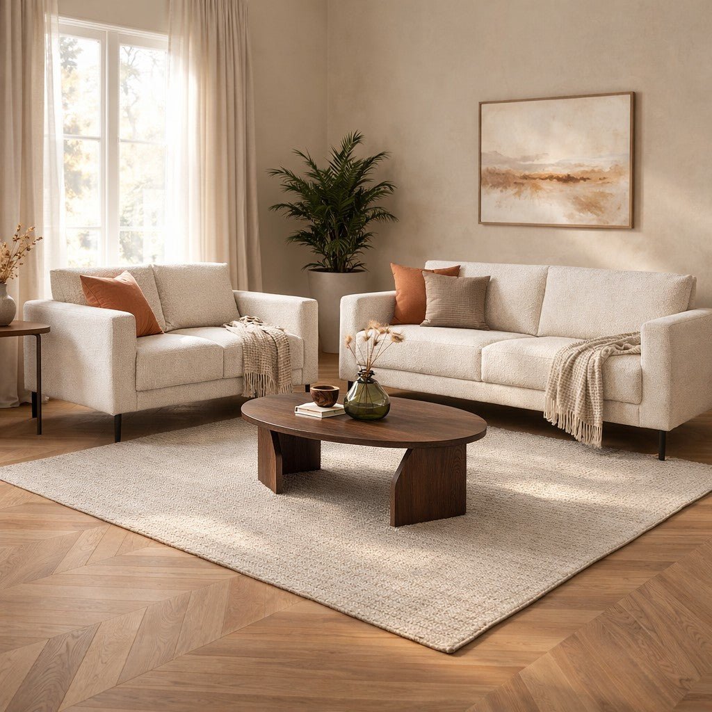 Modernes 2,5-Sitzer-Sofa Beige Stoff Aniko 183x90x78 cm