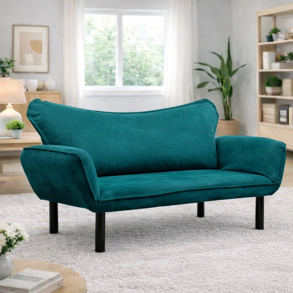 Schlafsofa Petrol Blue Velvet – zwei Personen – Chatto