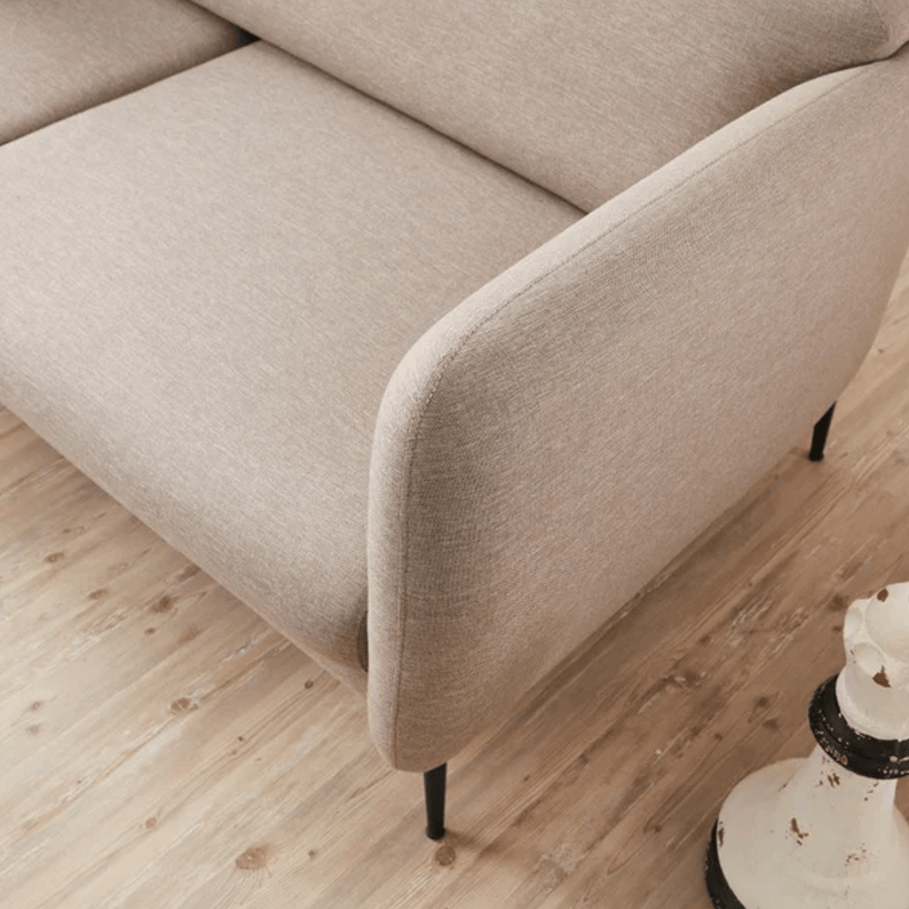 Schlafsofa beiger Leinenstoff 3-Sitzer – Venus