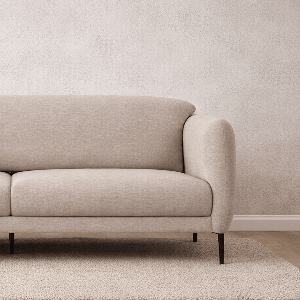 Schlafsofa beiger Leinenstoff 3-Sitzer – Venus