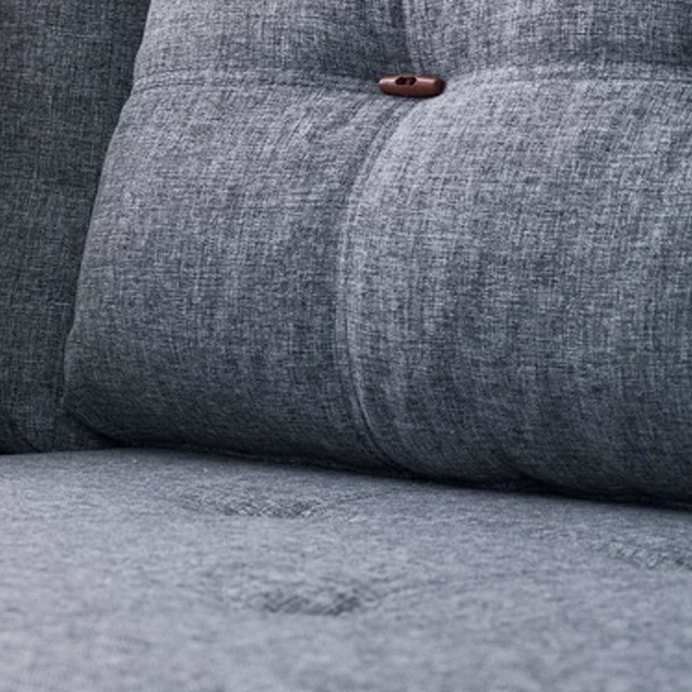 Schlafsofa hellblauer Stoff – XL 280 × 206 cm – mit Rollen – Rechts – Manama