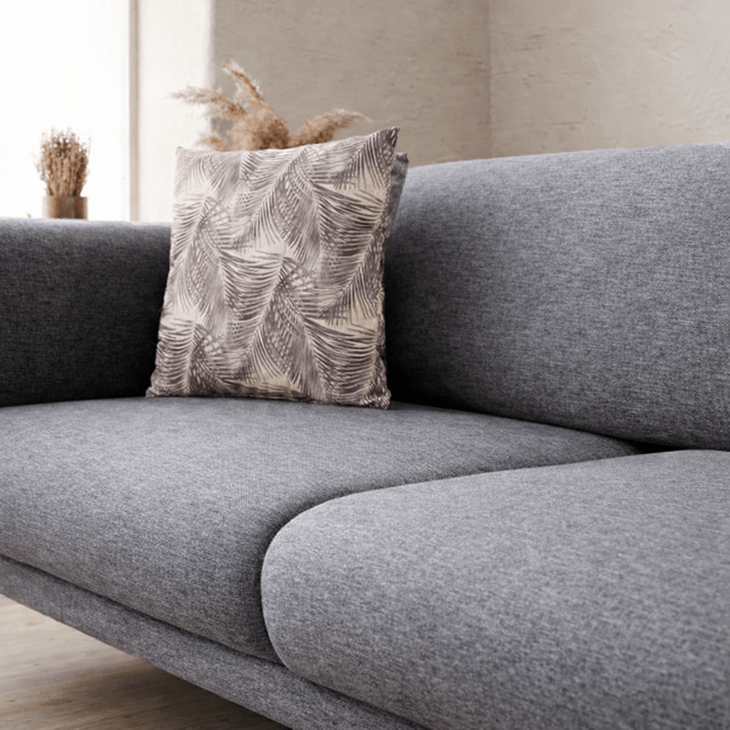 Schlafsofa grauer Leinenstoff 3-Sitzer – Venus