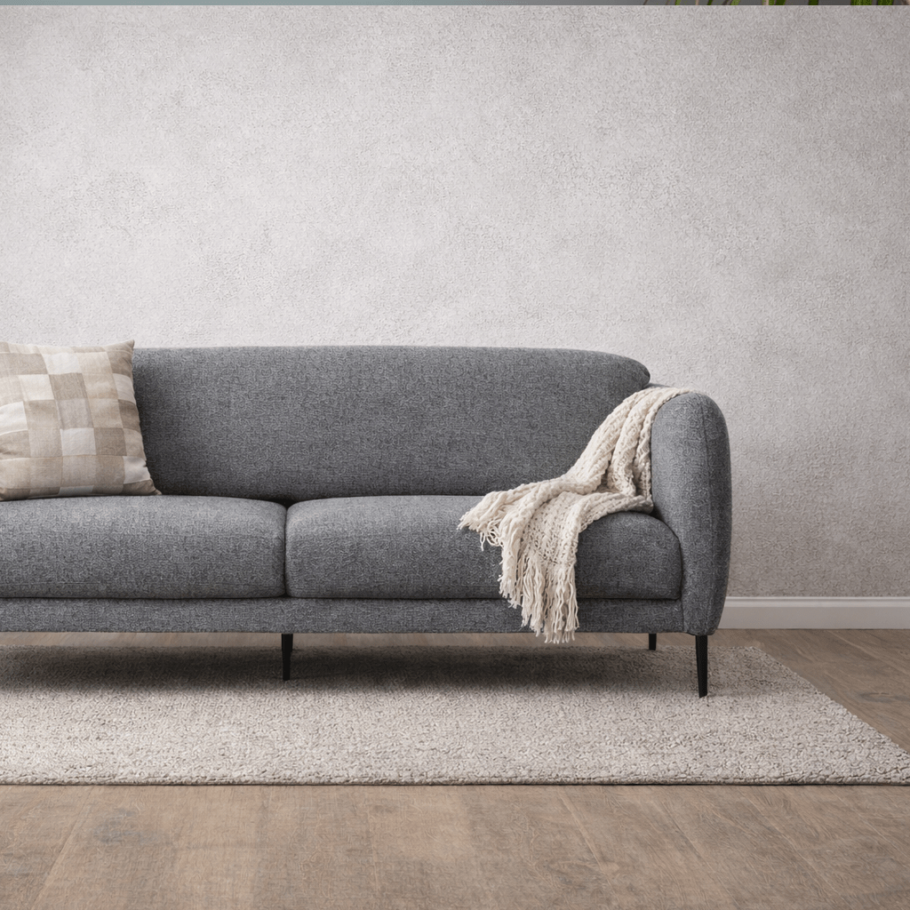 Schlafsofa grauer Leinenstoff 3-Sitzer – Venus