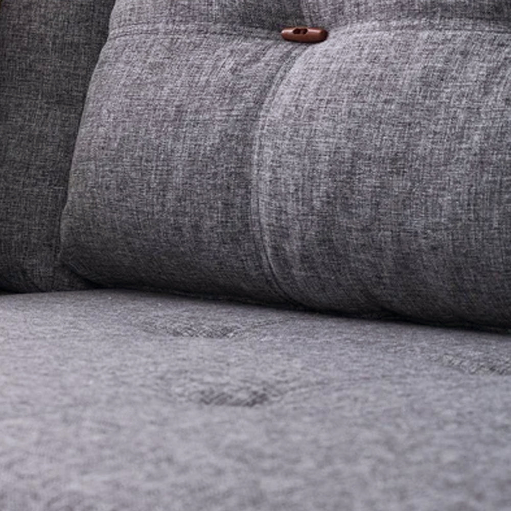 Schlafsofa grauer Stoff – XL 280 × 206 cm – mit Rollen – Rechts – Manama