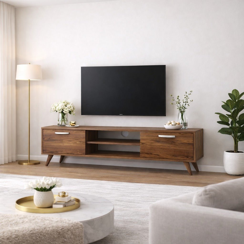 TV -Möbel Korfu Walnuss Melamin 180x48.6x35 cm