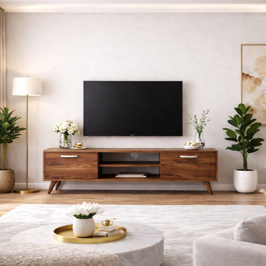 TV -Möbel Korfu Walnuss Melamin 180x48.6x35 cm