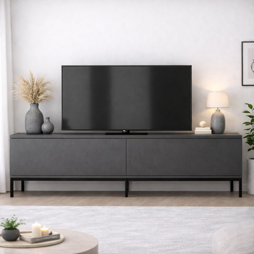 TV -Möbel Lord Anthrazit schwarzes Melamin 180x47x30 cm