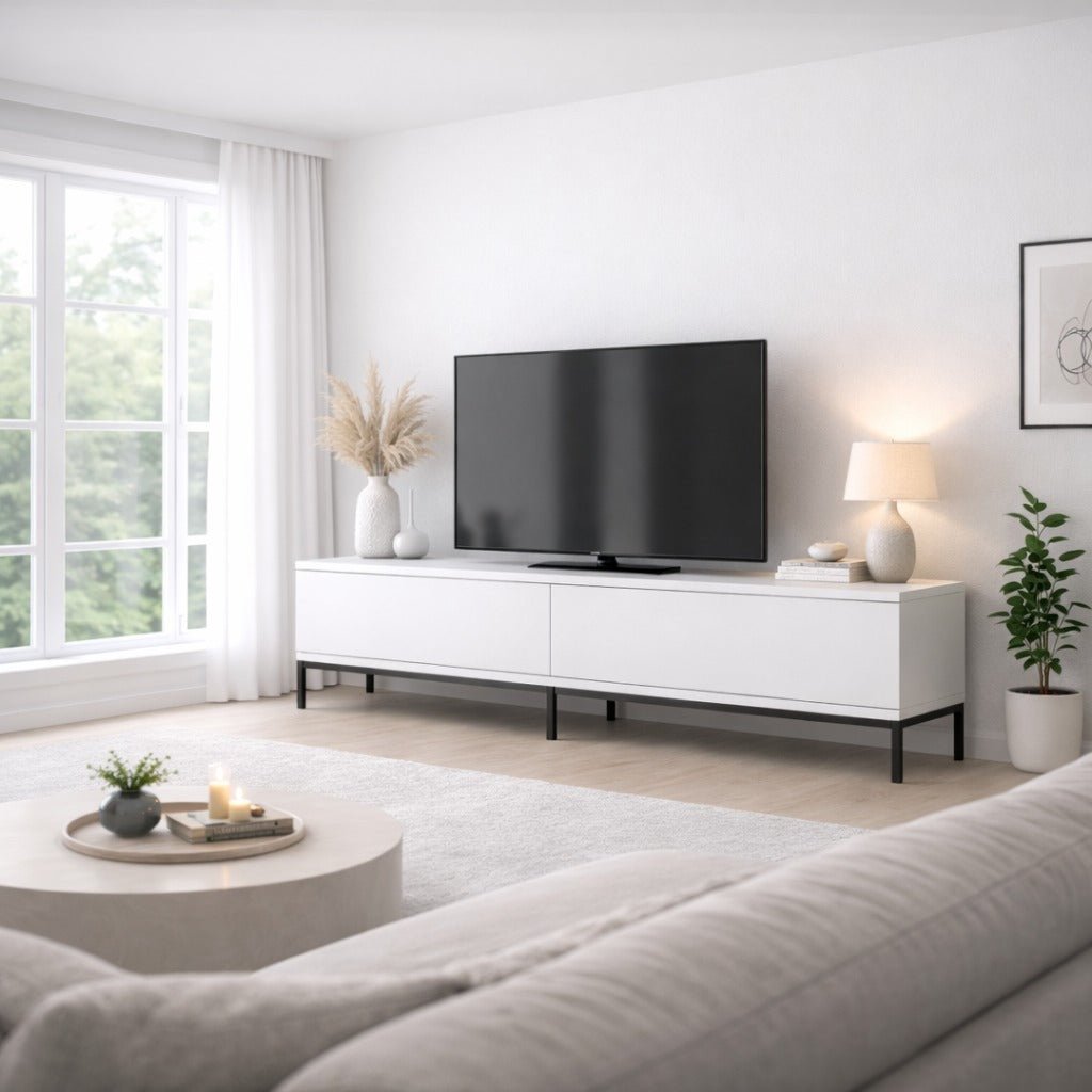 TV -Möbel Lord Black White Melamin 180x47x30 cm