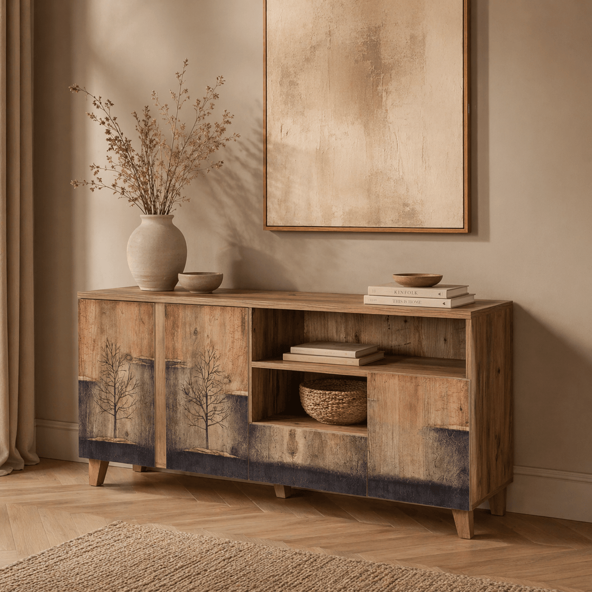 Sideboard Marina Mila Atlantisches Kiefernholz Melamin 160x76x45 cm