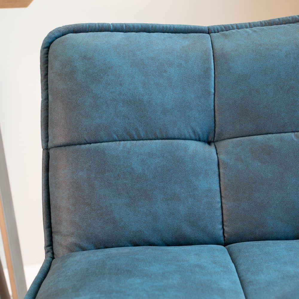 Industrieller Barhocker Blau Jelle Mikrofaserstoff - Sitzhöhe 65 cm - Ohne Armlehnen