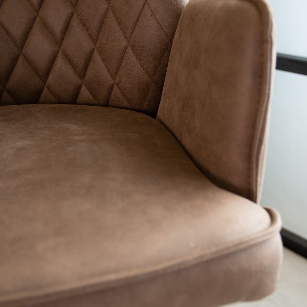 Drehbarer Barhocker Taupe Mikrofaserstoff Novan - Verstellbar - Mit Armlehnen