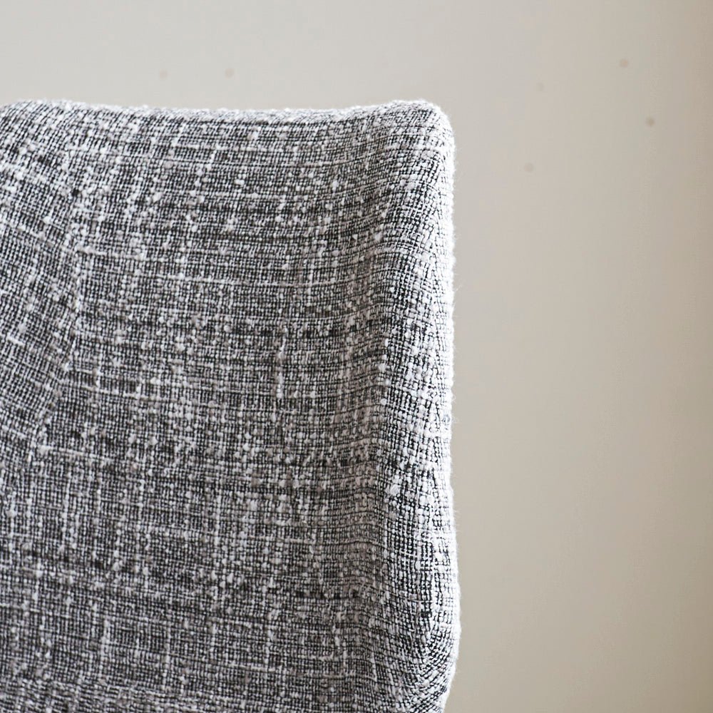 Beau Barhocker Hellgrauer Chenille-Stoff - 67 cm Sitzhöhe - Ohne Armlehnen