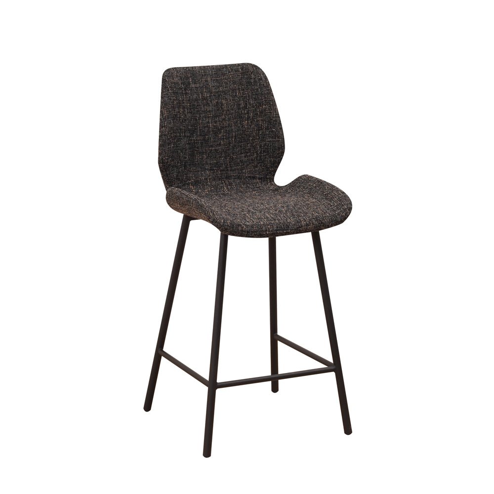 Beau Barhocker Schwarzer Chenille-Stoff – 67 cm Sitzhöhe – ohne Armlehnen