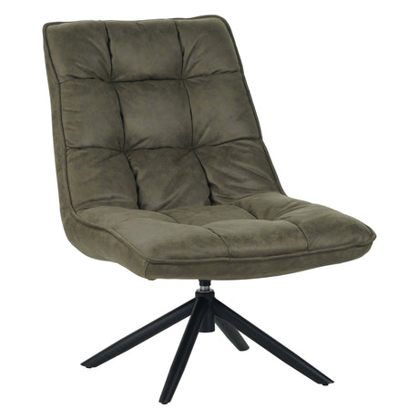 Drehsessel Yuki Grün Eco-Leder 360° Drehbar