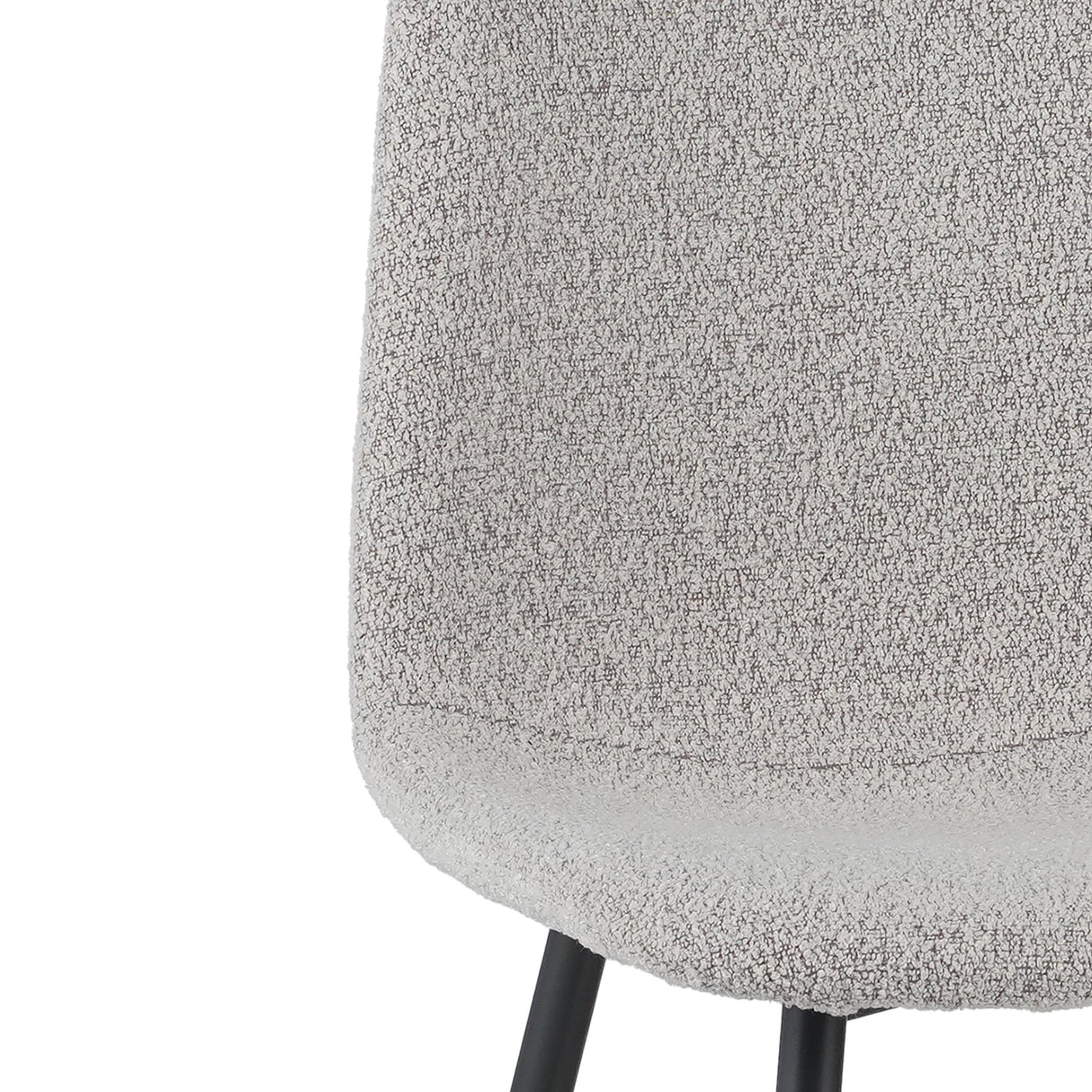 Set von 4 skandinavischen Esszimmerstühlen Natur Mélange Bouclé Stoff Swift - Ohne Armlehnen