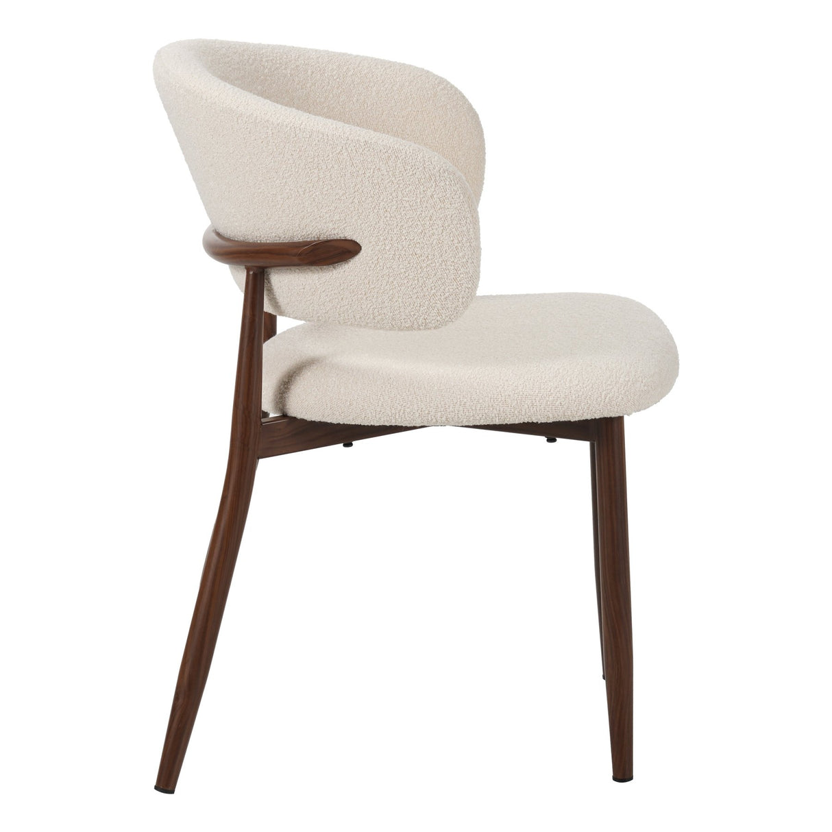 Japandi Esstuhl Yuka Beige - Walnussoptik Rahmen