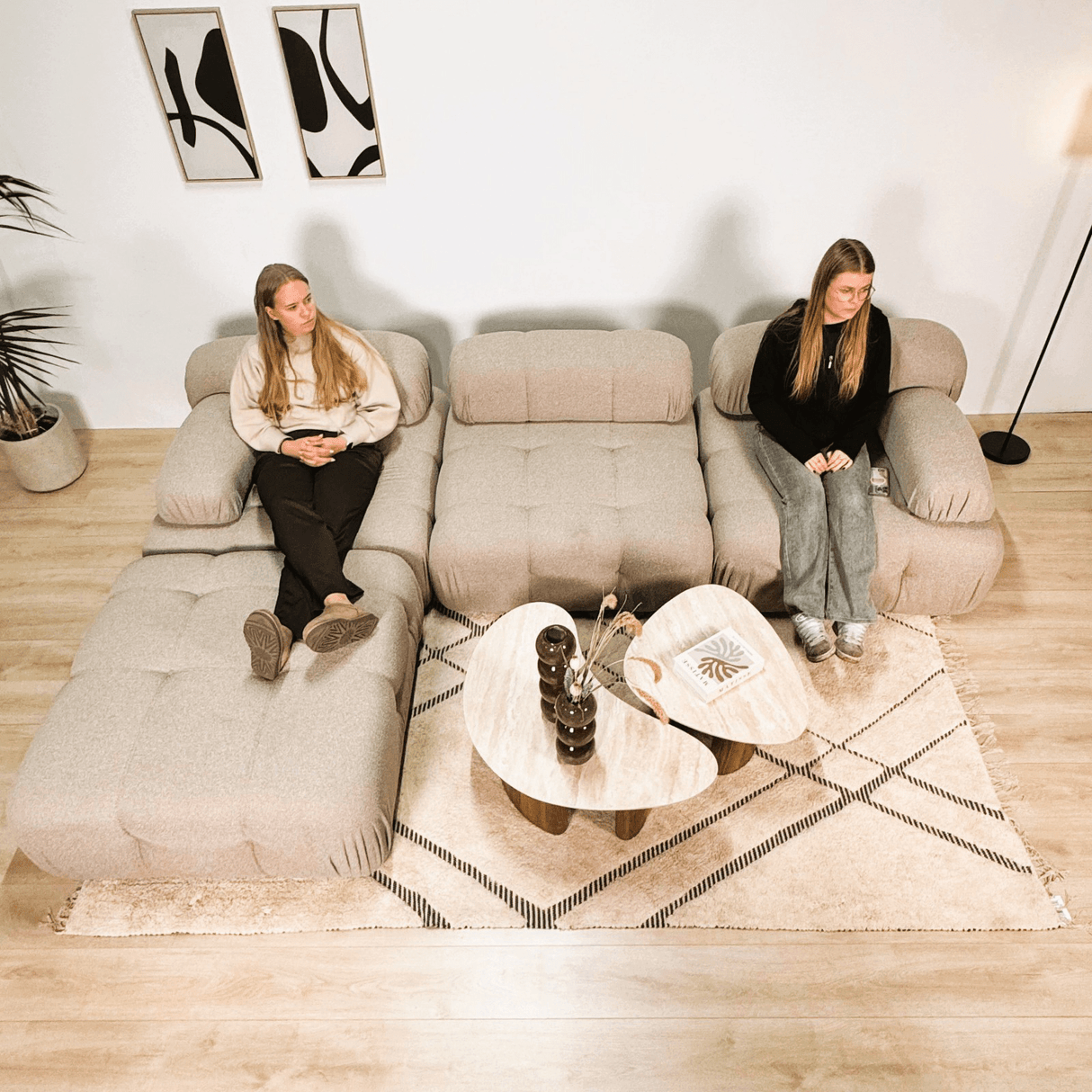 Modulare Bank 2-Sitzer Doeblo Beige