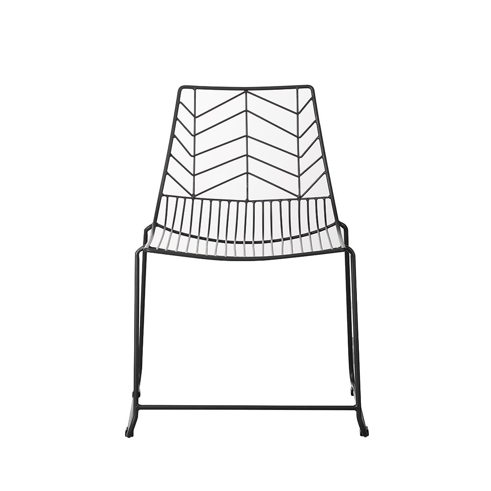 Gartenstuhl Millie Dimehouse Schwarz LxBxH 87x62x61 Metall Weißes Foto Vorderansicht