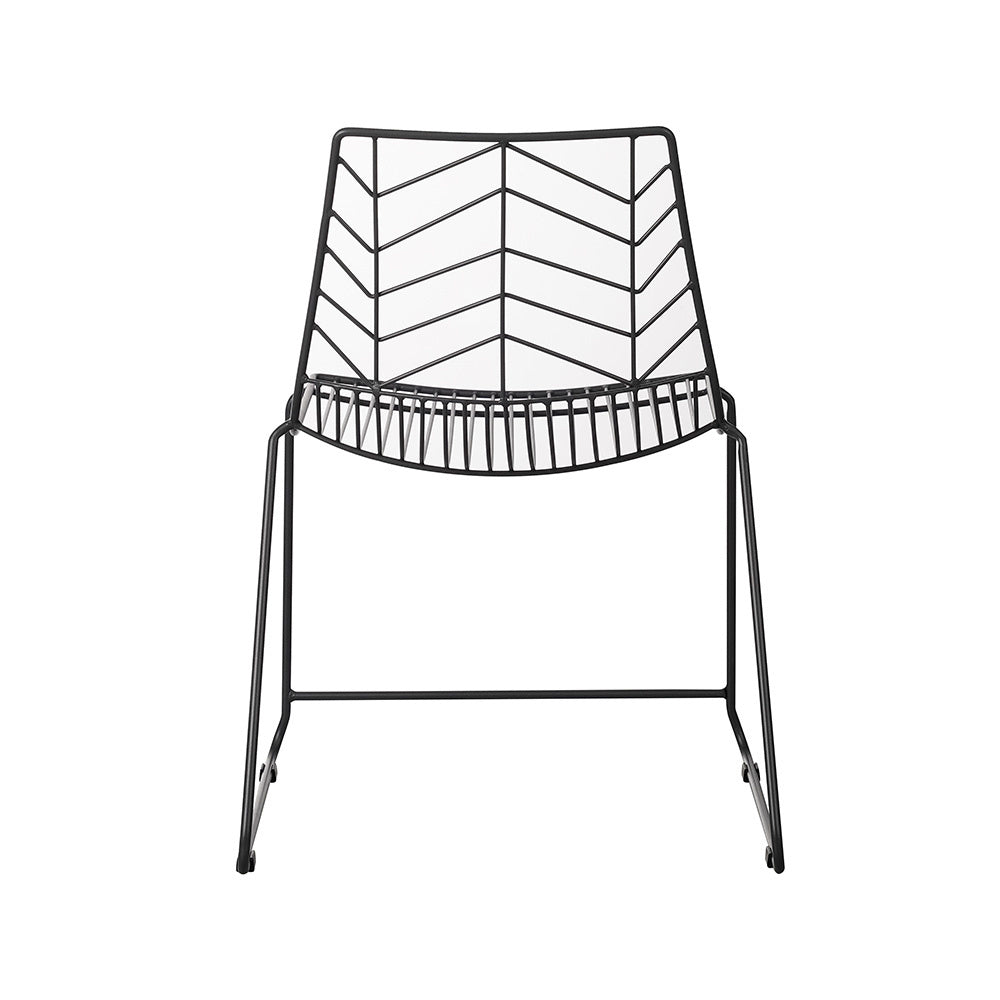 Gartenstuhl Millie Dimehouse Schwarz LxBxH 87x62x61 Metall Weiße Fotodiagonale Rückansicht