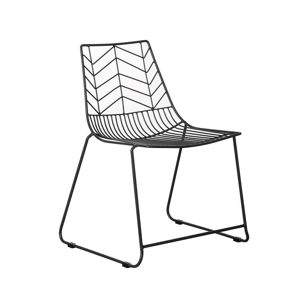 Gartenstuhl Millie Dimehouse Schwarz LxBxH 87x62x61 Metall Weißes Foto, diagonale Vorderansicht