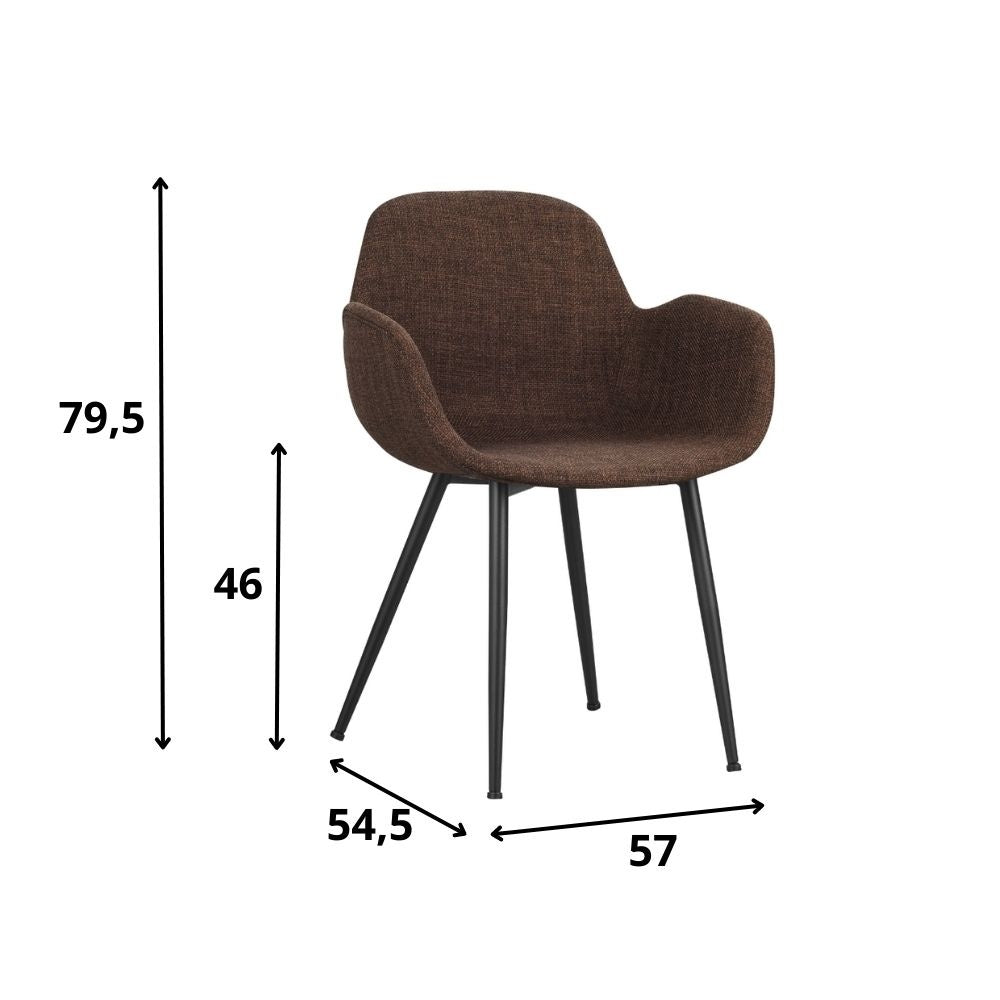 Esszimmerstuhl Mick Dimehouse Braun LxBxH 64x62x59 Stoff Weiß Fotogrößenangabe