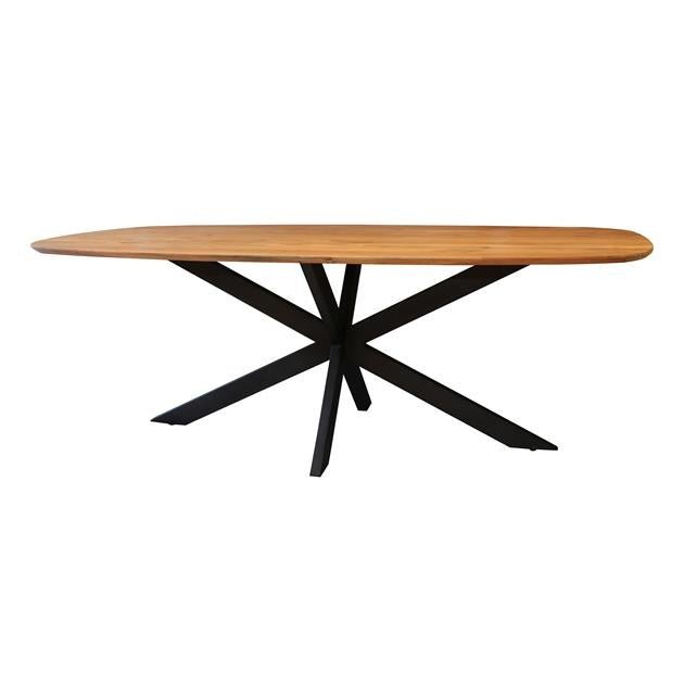 Esstisch Laurie DH Interieur Akazie LxBxH 221x111x19 Akazienholz Weiß Foto Vorderansicht