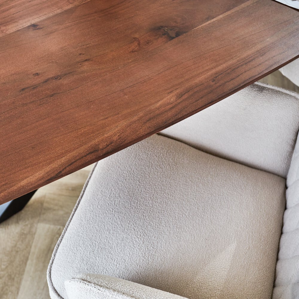 Eettafel Paris Dimehouse Bruin LxBxH 205x105x8 Acaciahout Sfeerfoto detail