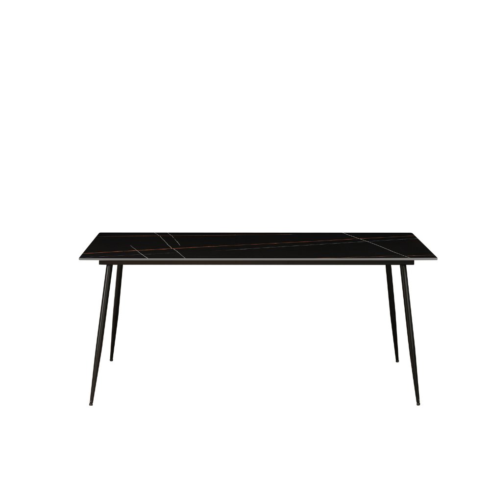 Jules Black Esstisch Dimehouse Schwarz LxBxH 78x27x10 Gesinterter Stein Weißes Foto diagonale Vorderansicht