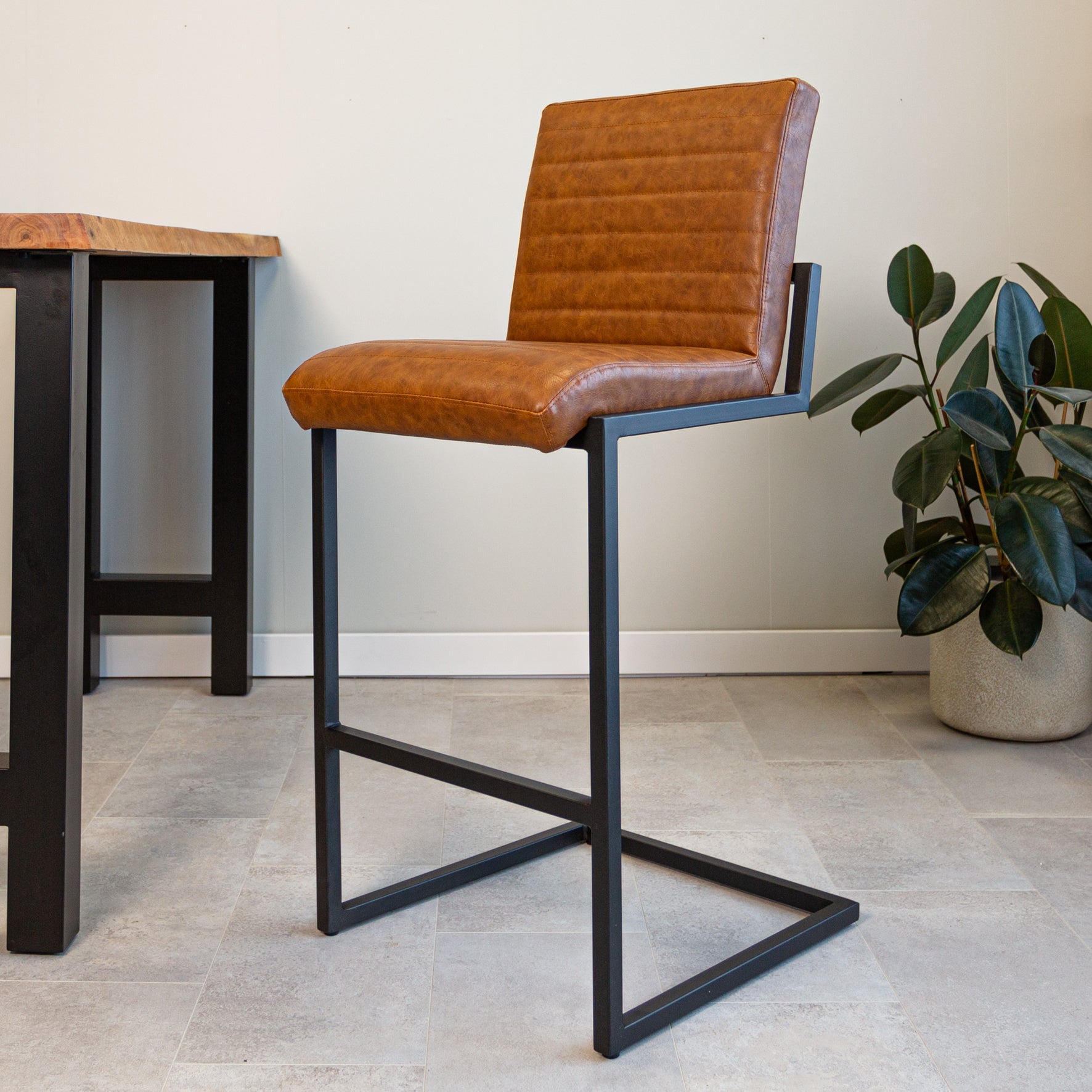 Industrieller Barhocker Mit Drehbarem PU-Sitz – Höhenverstellbar 61–71 Cm, Vintage-Look, 150 Kg Belastbar