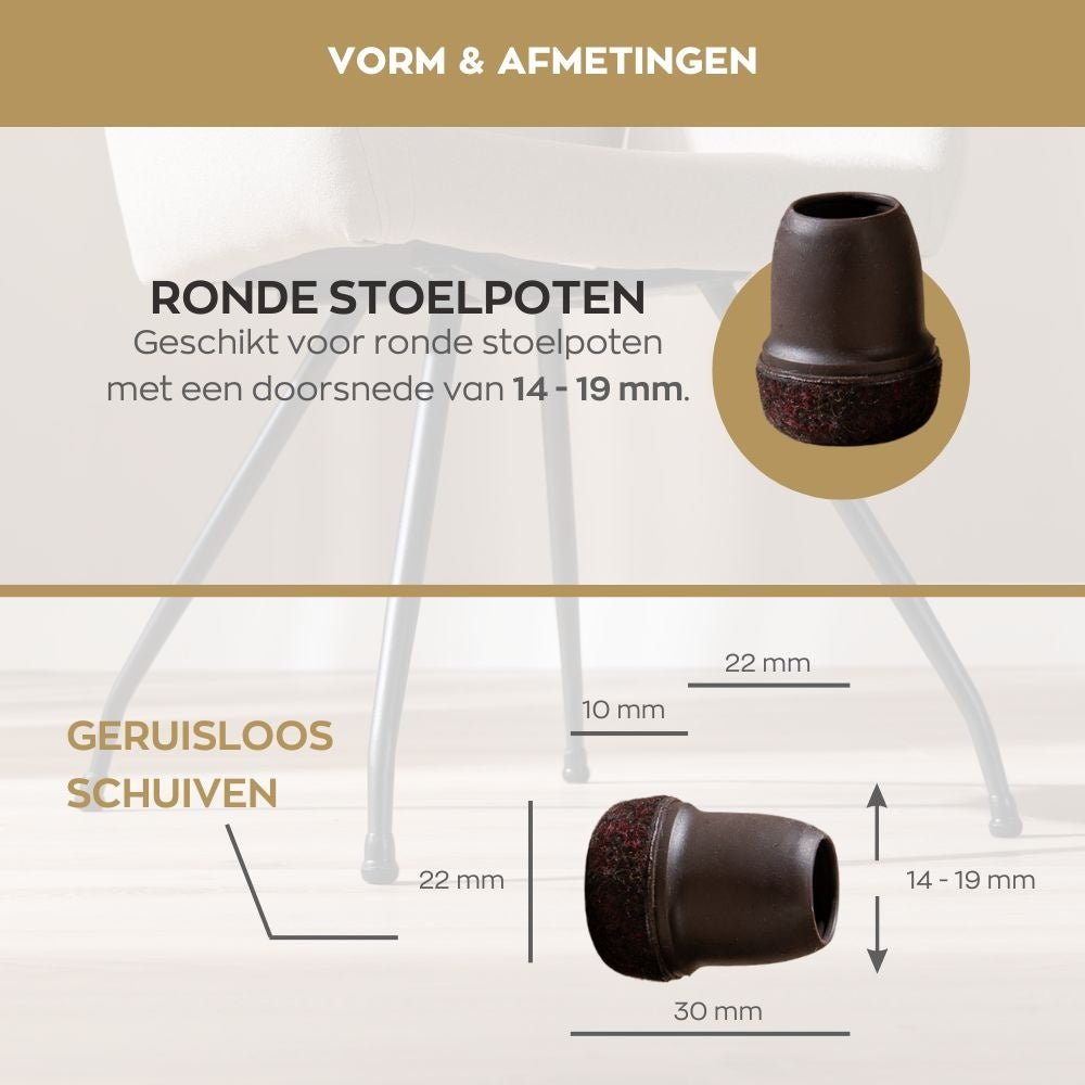 Bodenschutzfilz - rund braun 14-19 Braun