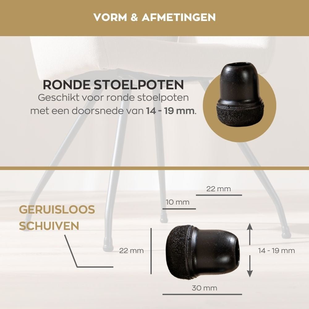 Bodenschutzfilz - rund schwarz 14-19 Schwarz
