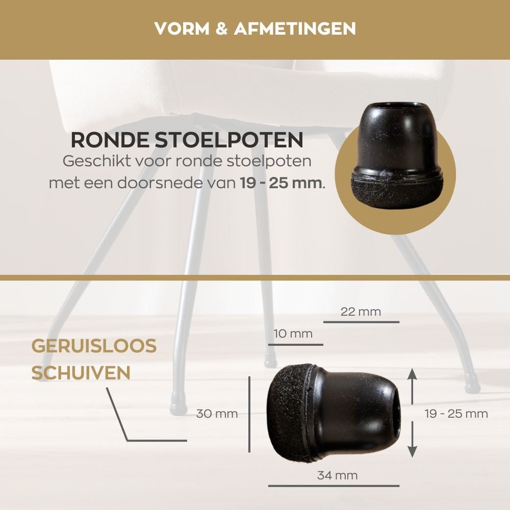 Bodenschutzfilz - rund schwarz 19-25 Schwarz
