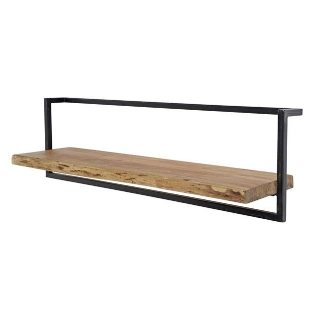 Wandregal Aberdeen DH Interior Akazie LxBxH 105x36x13 Akazienholz Weiß Foto Seitenansicht