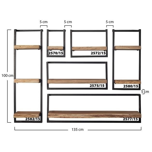 Wandregal Aberdeen DH Interior Akazie LxBxH 105x36x13 Akazienholz Weiß Fotogrößenangabe