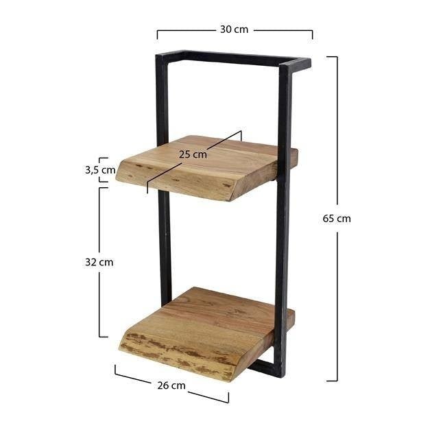 Wandregal Aberdeen DH Interior Akazie LxBxH 65x32x12 Akazienholz Weiß Foto Größenangabe