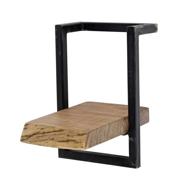 Wandregal Aberdeen DH Interior Akazie LxBxH 32x24x12 Akazienholz Weiß Foto diagonale Vorderansicht