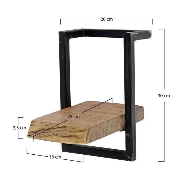 Wandregal Aberdeen DH Interior Akazie LxBxH 32x24x12 Akazienholz Weiß Foto Größenangabe