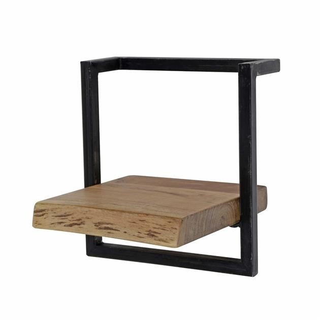 Wandregal Aberdeen DH Interior Akazie LxBxH 33x31x12 Akazienholz Weiß Foto diagonale Vorderansicht