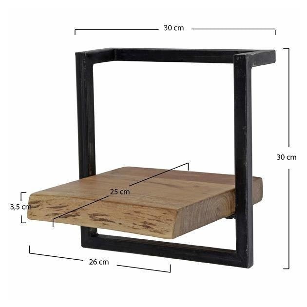 Wandregal Aberdeen DH Interior Akazie LxBxH 33x31x12 Akazienholz Weiß Foto Größenangabe