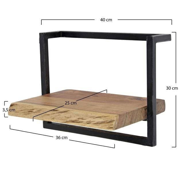 Wandregal Aberdeen DH Interior Akazie LxBxH 41x33x12 Akazienholz Weiß Foto Größenangabe