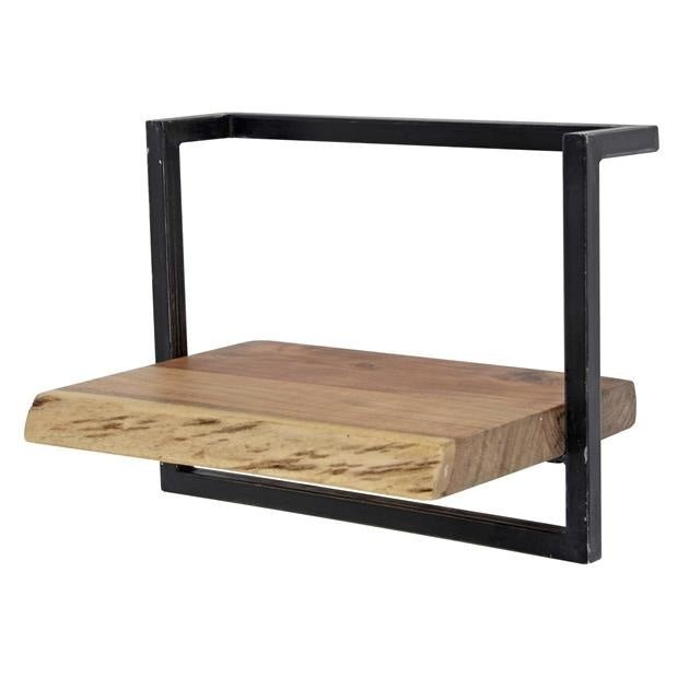 Wandregal Aberdeen DH Interior Akazie LxBxH 41x33x12 Akazienholz Weiß Foto diagonale Vorderansicht