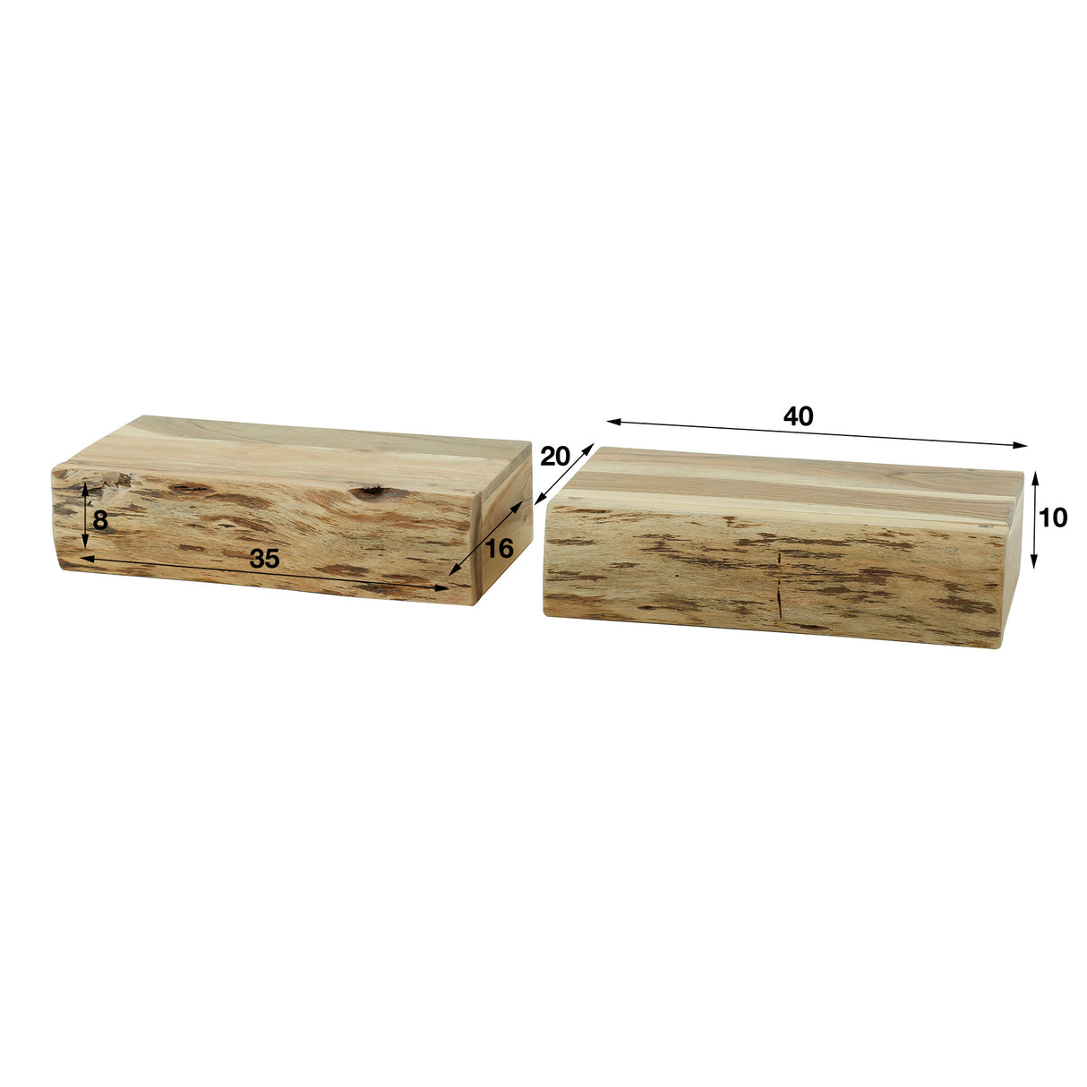 Nachttisch Freya DH Interior Akazie LxBxH 45x25x25 Akazienholz Weiß Foto Größenangabe