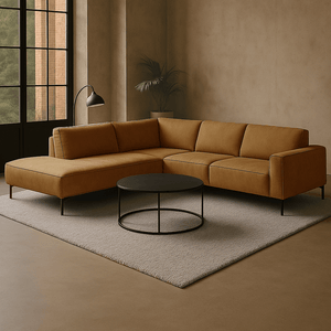 Ecksofa Cognac
