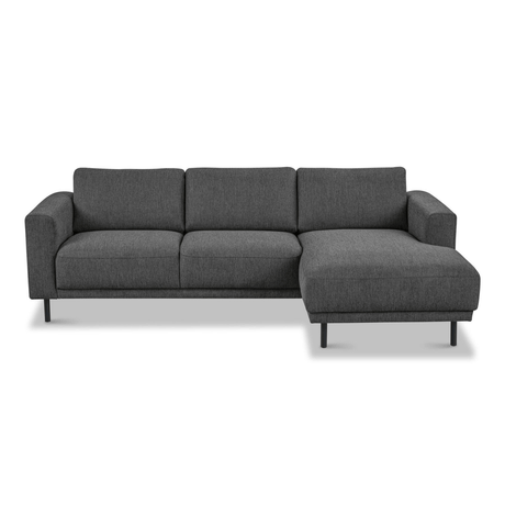 Modernes Ecksofa Rechts Anthrazit Stoff Aniko mit Chaiselongue 238x142x78 cm